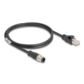   Delock Kábel M12 D kódolt 4 tűs apa - RJ45 apa PVC 1 m (DL-80850)