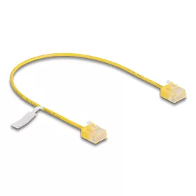   Delock RJ45 hálózati kábel Cat.6 UTP ultravékony 0,3 m sárga rövid csatlakoztatókkal (DL-80859)