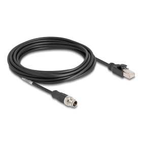   Delock Kábel M12 X kódolt 8 tűs apa - RJ45 apa PVC 5 m (DL-80868)