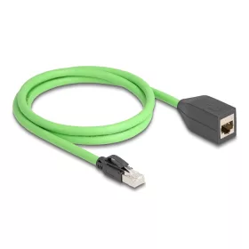   Delock RJ45 hálózat bővítő kábel Cat.6A apa - anya SF/UTP alkalmas kábelvezető láncokhoz PUR (TPU) 1 m zöld (DL-80880)