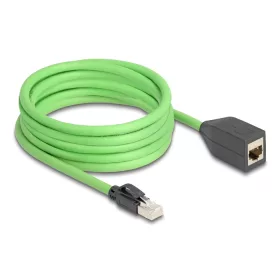   Delock RJ45 hálózat bővítő kábel Cat.6A apa - anya SF/UTP alkalmas kábelvezető láncokhoz PUR (TPU) 5 m zöld (DL-80882)