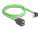 Delock RJ45 hálózat bővítő kábel Cat.6A apa felfelé néző csatlakozódugóval - anya SF/UTP alkalmas kábelvezető láncokhoz PUR (TPU) 1 m zöld (DL-80883)