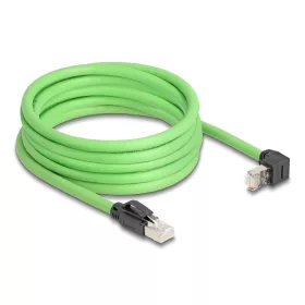   Delock RJ45 hálózati kábel Cat.6A apa - apa felfelé néző csatlakozódugóval SF/UTP alkalmas kábelvezető láncokhoz PUR (TPU) 5 m zöld (DL-80894)
