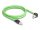 Delock RJ45 hálózati kábel Cat.6A apa - apa lefelé néző csatlakozódugóval SF/UTP alkalmas kábelvezető láncokhoz PUR (TPU) 1 m zöld
