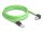 Delock RJ45 hálózati kábel Cat.6A apa - apa lefelé néző csatlakozódugóval SF/UTP alkalmas kábelvezető láncokhoz PUR (TPU) 2 m zöld