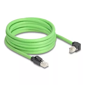   Delock RJ45 hálózati kábel Cat.6A apa - apa lefelé néző csatlakozódugóval SF/UTP alkalmas kábelvezető láncokhoz PUR (TPU) 5 m zöld (DL-80897)