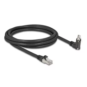   Delock GigE kamera kábel RJ45 apa 45 -ban elcsavart és 90 -ban hajlított szögekkel - RJ45 apa Cat.6 S/FTP 2 m fekete (DL-80918)