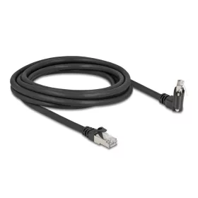   Delock GigE kamera kábel RJ45 apa 45 -ban elcsavart és 90 -ban hajlított szögekkel - RJ45 apa Cat.6 S/FTP 3 m fekete (DL-80919)