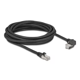   Delock GigE kamera kábel RJ45 apa 90 -ban hajlított csavarokkal - RJ45 apa Cat.6 S/FTP 5 m fekete (DL-80924)