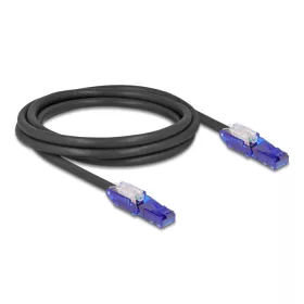   Delock RJ45 hálózati kábel Cat.6 UTP 180 -os hajlítással apák fekete színű 2 m (DL-80927)