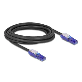   Delock RJ45 hálózati kábel Cat.6 UTP 180 -os hajlítással apák fekete színű 3 m (DL-80928)