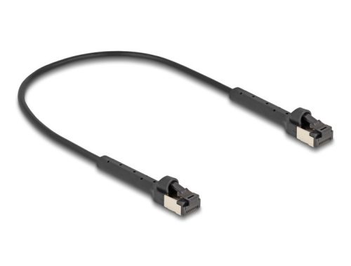 Delock RJ45 vékony hálózati kábel Cat.8.1 U/FTP hajlítható akár 40 Gbps fekete 0,25 m