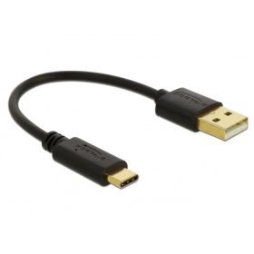   Delock Töltő kábel USB A-típusú - USB Type-C  csatlakozó végekkel 3 A 15 cm (DL-80954)