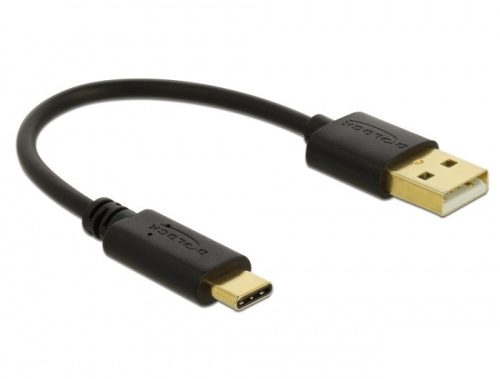 Delock Töltő kábel USB A-típusú - USB Type-C  csatlakozó végekkel 3 A 15 cm
