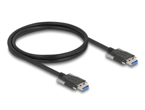 Delock USB 5 Gbps kábel A-típusú apa - A-típusú apa 22 mm-es csavar távolsággal 1 m, fekete