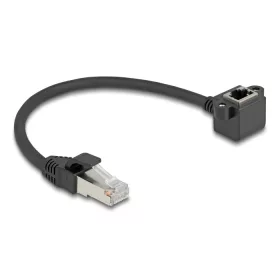   Delock Hálózat bővítő kábel RJ45 apa - RJ45 anya 90 -ban hajlított, Cat.6 F/UTP, 0,25 m, fekete (DL-81040)
