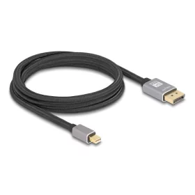   Delock Mini DisplayPort - DisplayPort-kábel 8K 60 Hz 2 m szürke fém retesz nélküli (DL-81092)