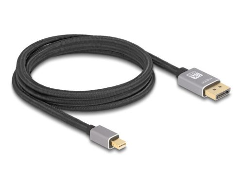 Delock Mini DisplayPort - DisplayPort-kábel 8K 60 Hz 2 m szürke fém retesz nélküli