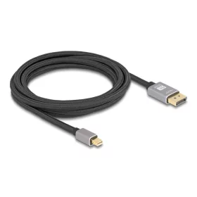   Delock Mini DisplayPort - DisplayPort-kábel 8K 60 Hz 3 m szürke fém retesz nélküli (DL-81093)