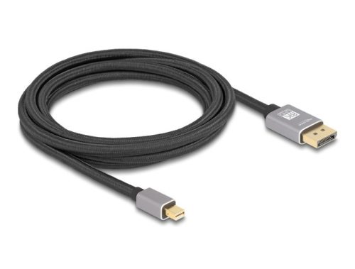 Delock Mini DisplayPort - DisplayPort-kábel 8K 60 Hz 3 m szürke fém retesz nélküli