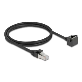   Delock Hálózat bővítő kábel RJ45 apa - RJ45 anya 90 -ban hajlított, Cat.6 F/UTP, 1 m, fekete (DL-81097)