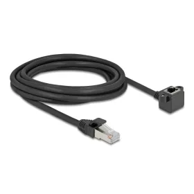   Delock Hálózat bővítő kábel RJ45 apa - RJ45 anya 90 -ban hajlított, Cat.6 F/UTP, 3 m, fekete (DL-81099)
