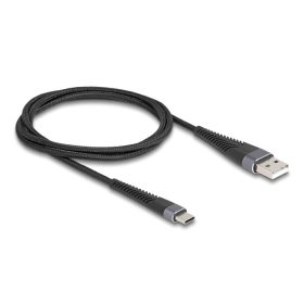   Delock USB 2.0 kábel A-típusú USB apa - USB Type-C  apa meghosszabbított hajlítás védelemmel 1 m (DL-81121)