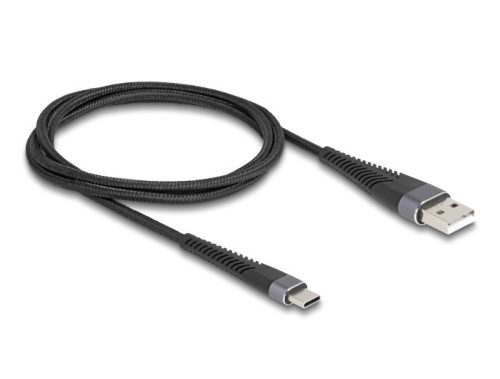 Delock USB 2.0 kábel A-típusú USB apa - USB Type-C  apa meghosszabbított hajlítás védelemmel 1 m