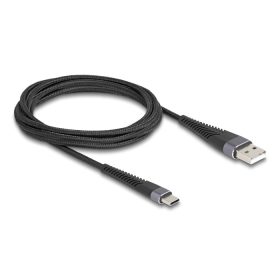   Delock USB 2.0 kábel A-típusú USB apa - USB Type-C  apa meghosszabbított hajlítás védelemmel 2 m (DL-81122)