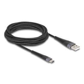   Delock USB 2.0 kábel A-típusú USB apa - USB Type-C  apa meghosszabbított hajlítás védelemmel 3 m (DL-81123)