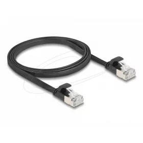   Delock RJ45 lapos patch kábelcsatlakozó a dugóhoz Cat.6A U/FTP 1 m fekete (DL-81163)