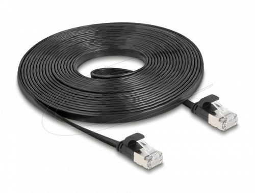 Delock RJ45 lapos patch kábelcsatlakozó a dugóhoz Cat.6A U/FTP 5 m fekete