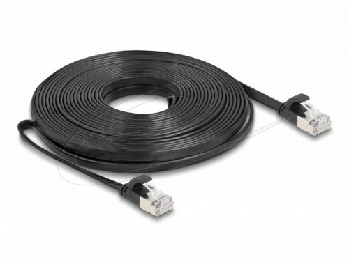 Delock RJ45 lapos patch kábelcsatlakozó a dugóhoz Cat.6A U/FTP 10 m fekete