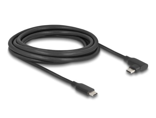 Delock Aktív USB 10 Gbps kábel USB Type-C  apa- balra / jobbra hajlított apa 3 m 8K PD 60 W E-Markerrel
