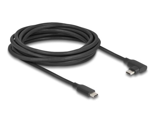 Delock Aktív USB 10 Gbps kábel USB Type-C  apa- balra / jobbra hajlított apa 5 m 8K PD 60 W E-Markerrel
