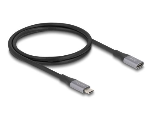 Delock USB 40 Gbps bővítő kábel USB Type-C  apa - anya PD 3.1 240 W 1 m szürke fém
