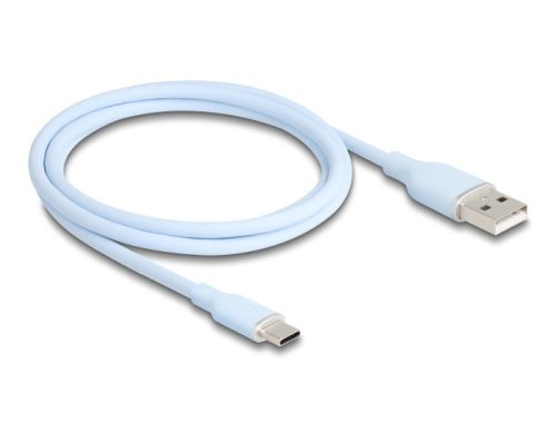 Delock USB 2.0 kábel USB A-típusú dugó - USB Type-C  dugó 1 m kék Szilikon