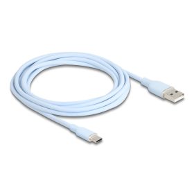   Delock USB 2.0 kábel USB A-típusú dugó - USB Type-C  dugó 2,5 m kék Szilikon (DL-81223)