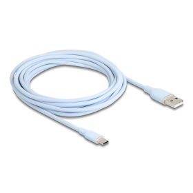   Delock USB 2.0 kábel USB A-típusú dugó - USB Type-C  dugó 4 m kék Szilikon (DL-81224)