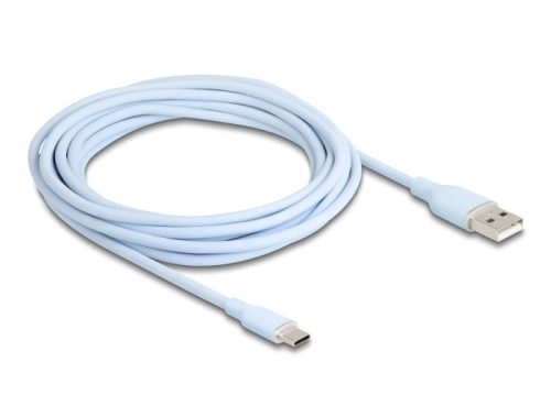 Delock USB 2.0 kábel USB A-típusú dugó - USB Type-C  dugó 4 m kék Szilikon