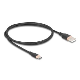   Delock USB 2.0 kábel USB A-típusú dugó - USB Type-C  dugó 1 m fekete Szilikon (DL-81226)