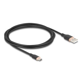   Delock USB 2.0 kábel USB A-típusú dugó - USB Type-C  dugó 2,5 m fekete Szilikon (DL-81227)