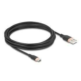   Delock USB 2.0 kábel USB A-típusú dugó - USB Type-C  dugó 4 m fekete Szilikon (DL-81228)