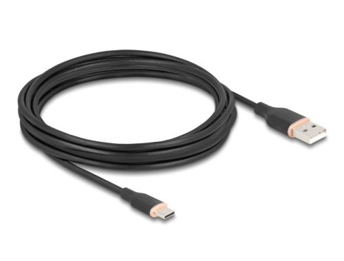 Delock USB 2.0 kábel USB A-típusú dugó - USB Type-C  dugó 4 m fekete Szilikon