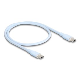   Delock USB 2.0 kábel USB Type-C  dugó - dugó PD 3.0 60 W 0,5 m kék Szilikon (DL-81233)