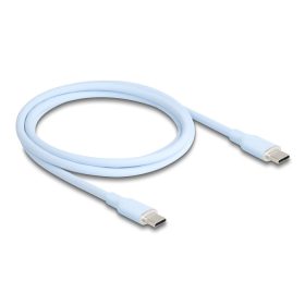   Delock USB 2.0 kábel USB Type-C  dugó - dugó PD 3.0 60 W 1 m kék Szilikon (DL-81234)