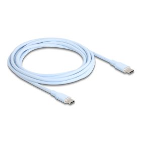   Delock USB 2.0 kábel USB Type-C  dugó - dugó PD 3.0 60 W 2,5 m kék Szilikon (DL-81235)