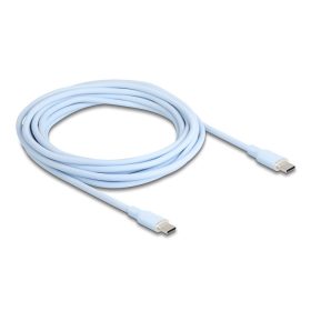   Delock USB 2.0 kábel USB Type-C  dugó - dugó PD 3.0 60 W 4 m kék Szilikon (DL-81236)