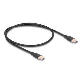   Delock USB 2.0 kábel USB Type-C  dugó - dugó PD 3.0 60 W 0,5 m fekete Szilikon (DL-81237)