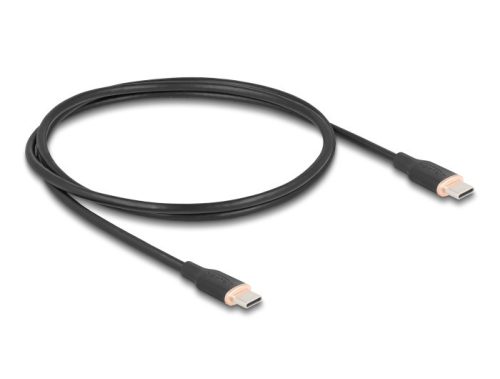 Delock USB 2.0 kábel USB Type-C  dugó - dugó PD 3.0 60 W 1 m fekete Szilikon